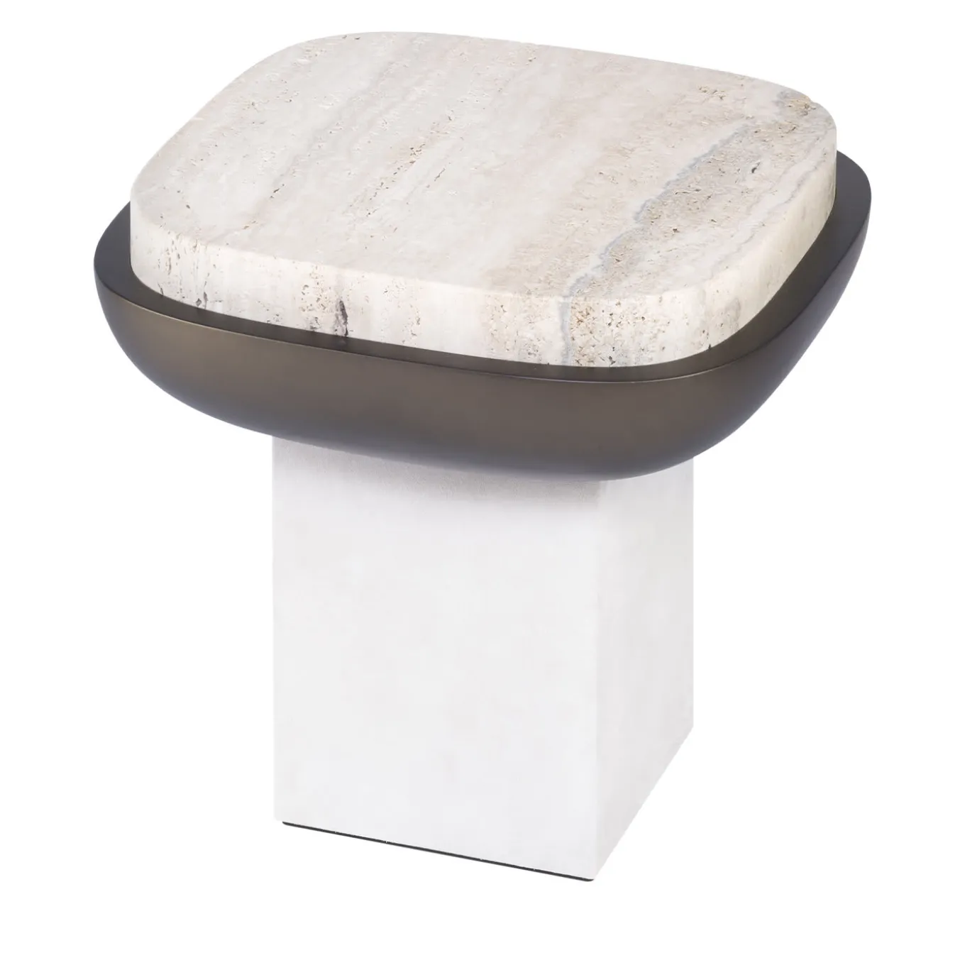 Olympia Travertine Square Side Table