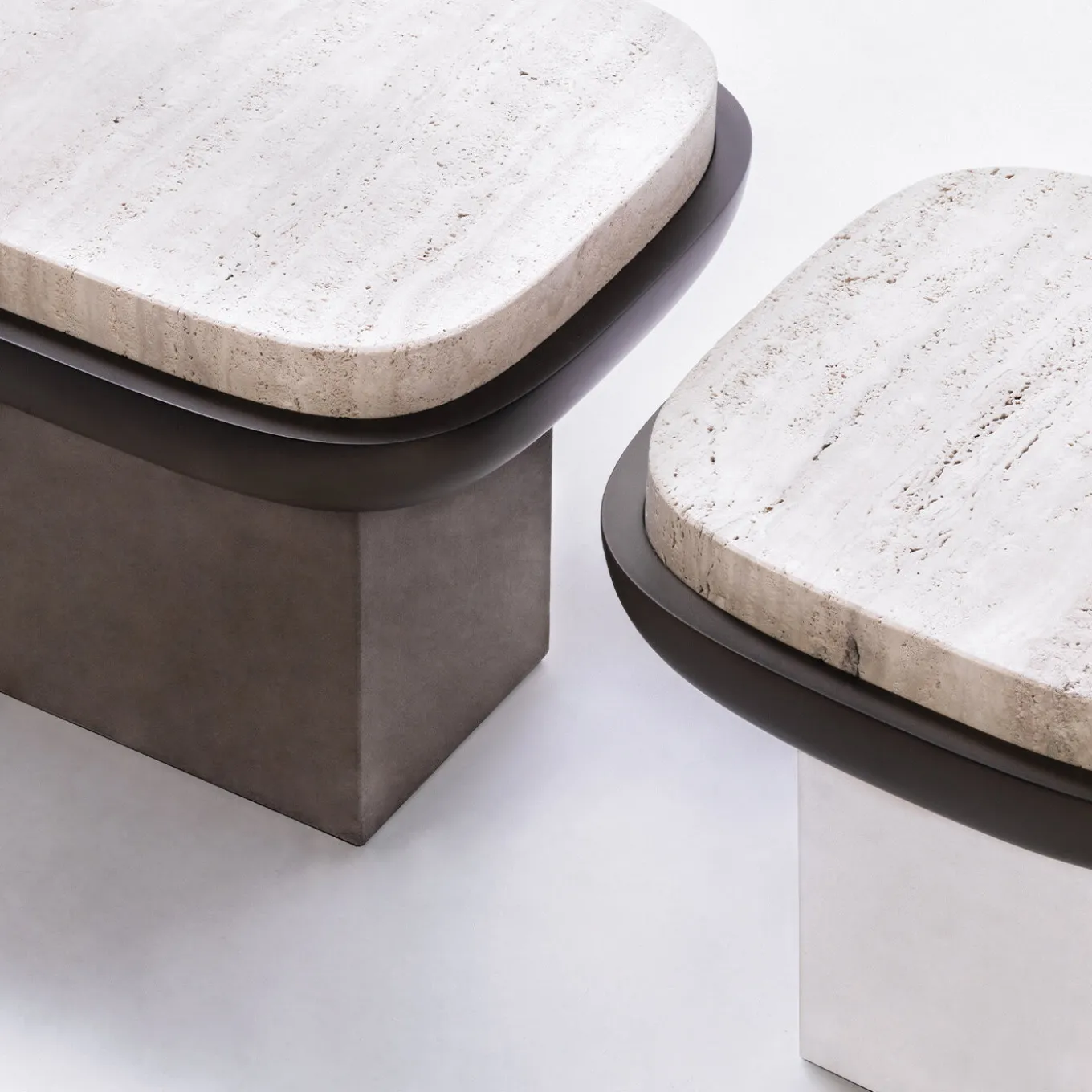 Olympia Travertine Square Side Table