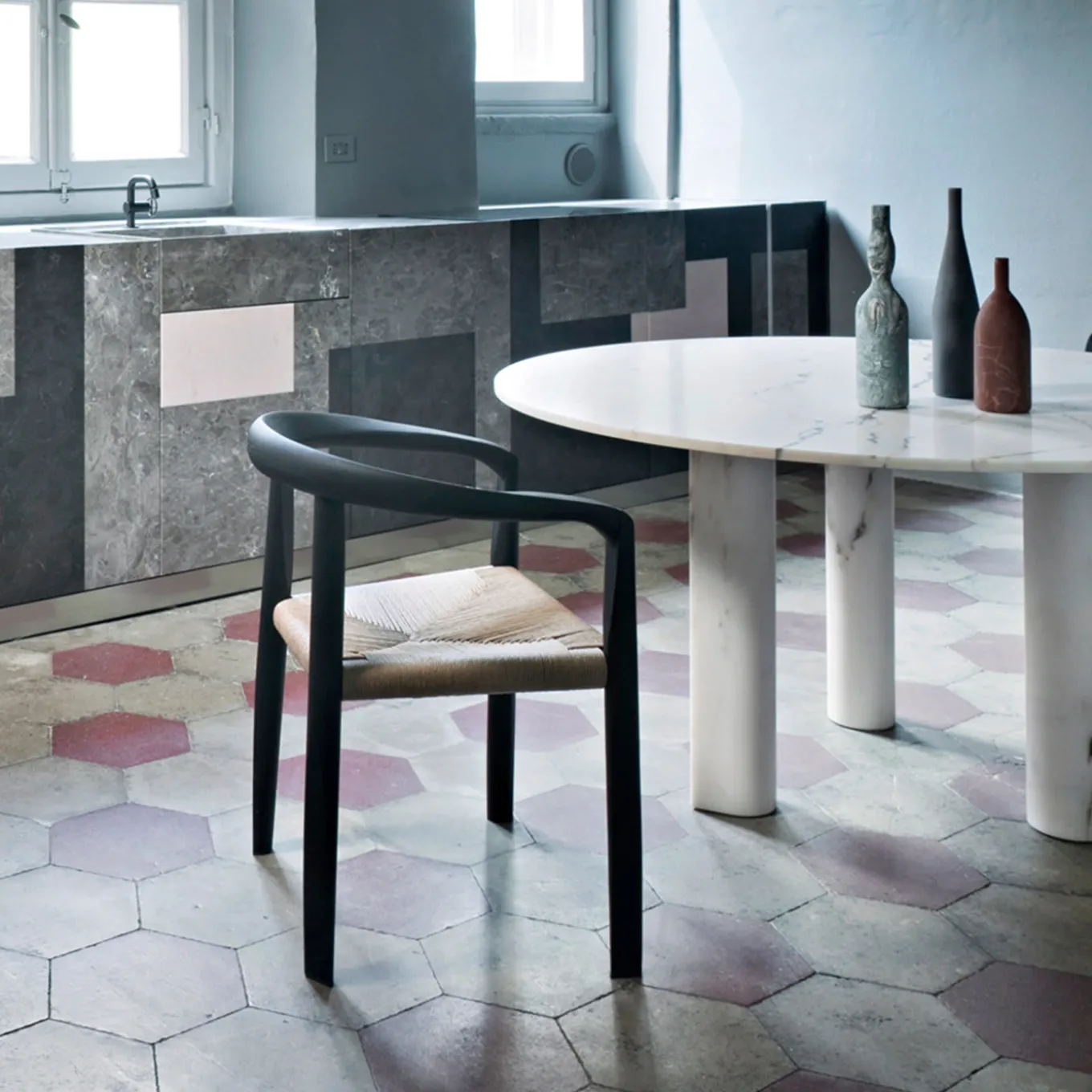 Omaggio a Morandi Sculpture in Cipollino Marble