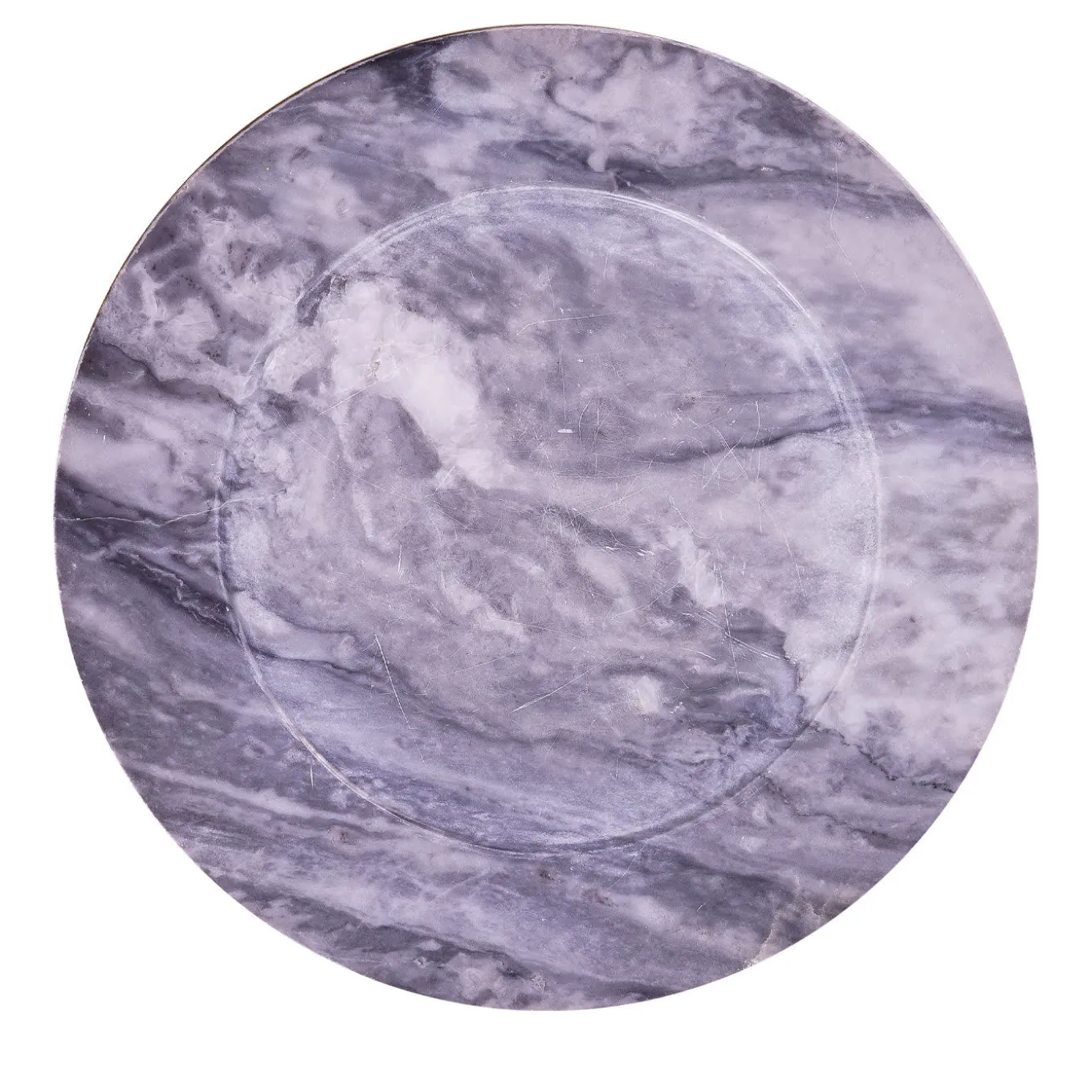 Omero Plate in Bardiglio Marble