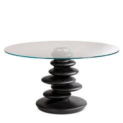Ometto ED/20 349 Round Dining Table with Glass Top