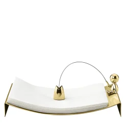 Omini Fisherman Napkin Tray in Polished Brass By Stefano Giovannoni