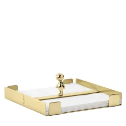 Omini Walkman Napkin Tray in Polished Brass By Stefano Giovannoni