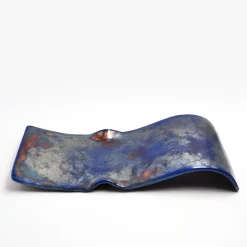 Onda Piccola Coppery/Blue Centerpiece Plate by Nino Basso