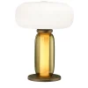 One On One Modern Brass Glass Round Table Lamp
