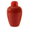 Opaco Coral Red Vase with Cap by Tobia Scarpa