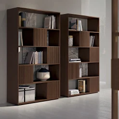 Opale Channeled Walnut Bookcase