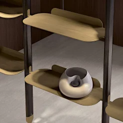 Opale 10-Shelf Black Bookcase