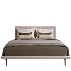 Opale Small Channeled Beige Double Bed