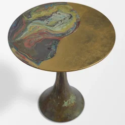Opera' Tall Polychrome Metal Side Table