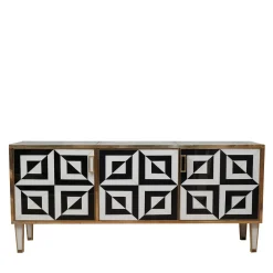 Optical Black and White Sideboard