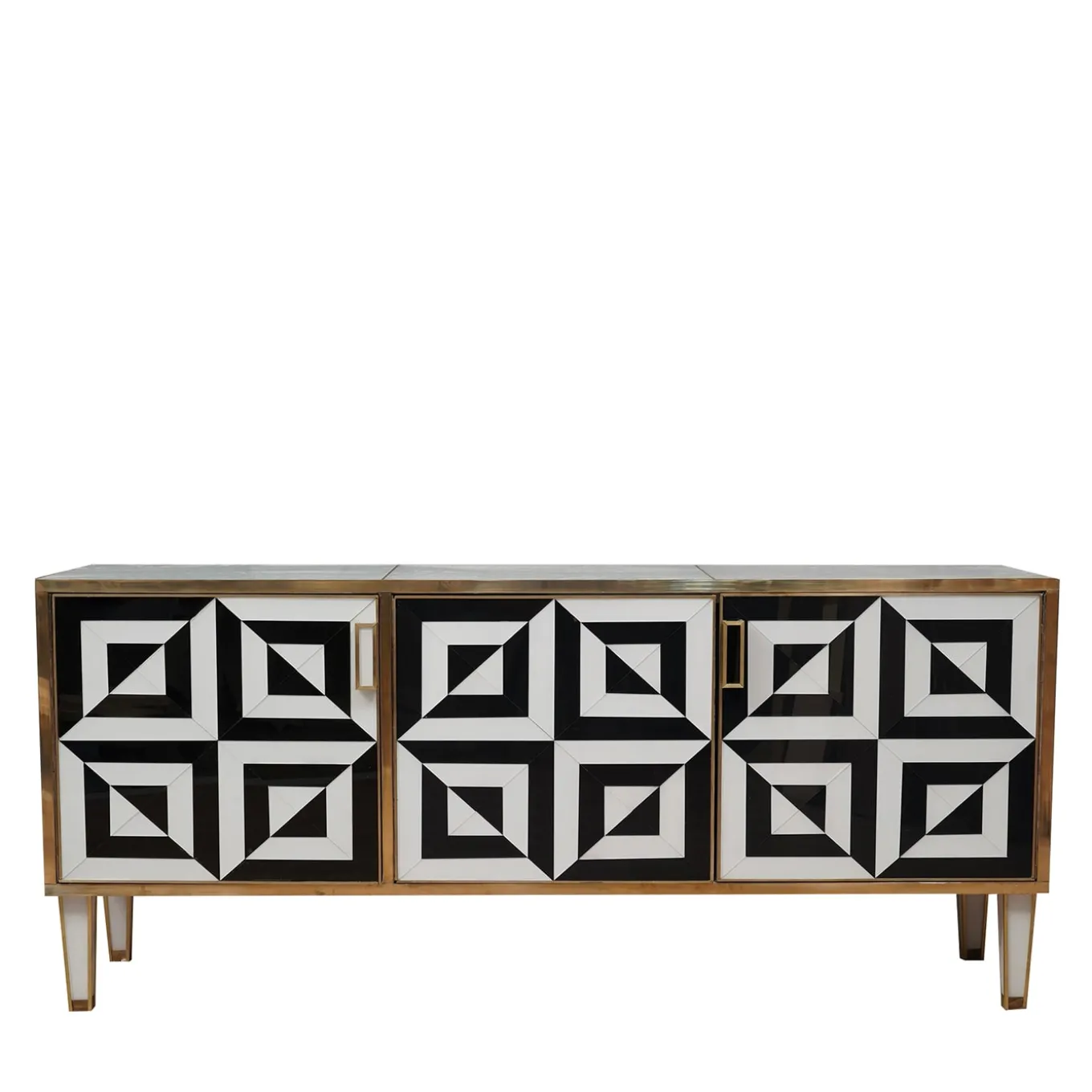 Optical Black and White Sideboard