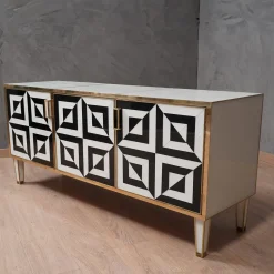 Optical Black and White Sideboard