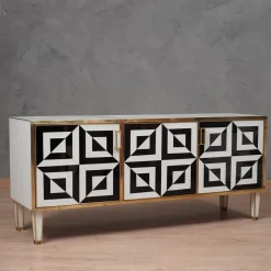 Optical Black and White Sideboard