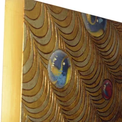 Optical Suspension Carved Wood With Gold & Silver Leaf Painting By Giuseppe Caiafa