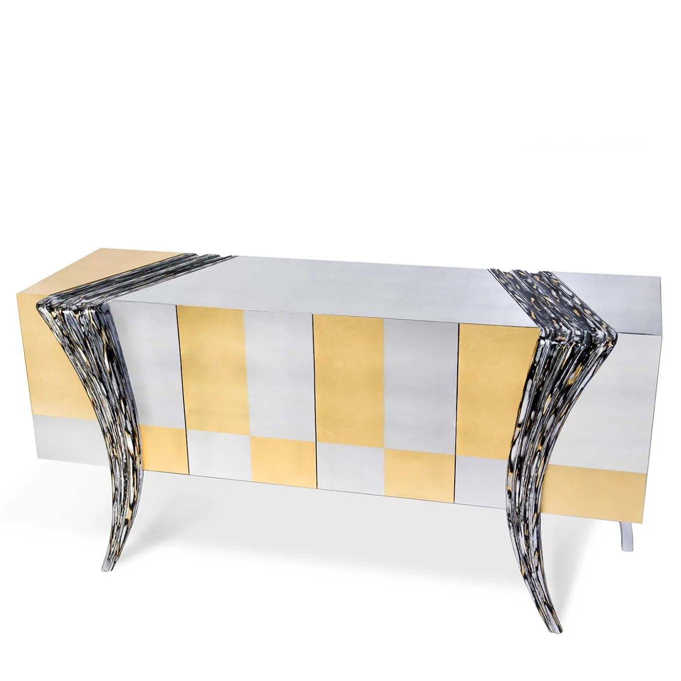 Opus Gold and Silver Sideboard by Carlo Rampazzi