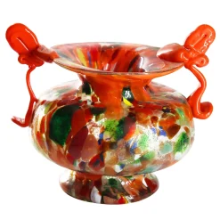 Orange Murano Glass Amphora Vase