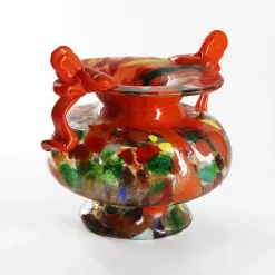 Orange Murano Glass Amphora Vase