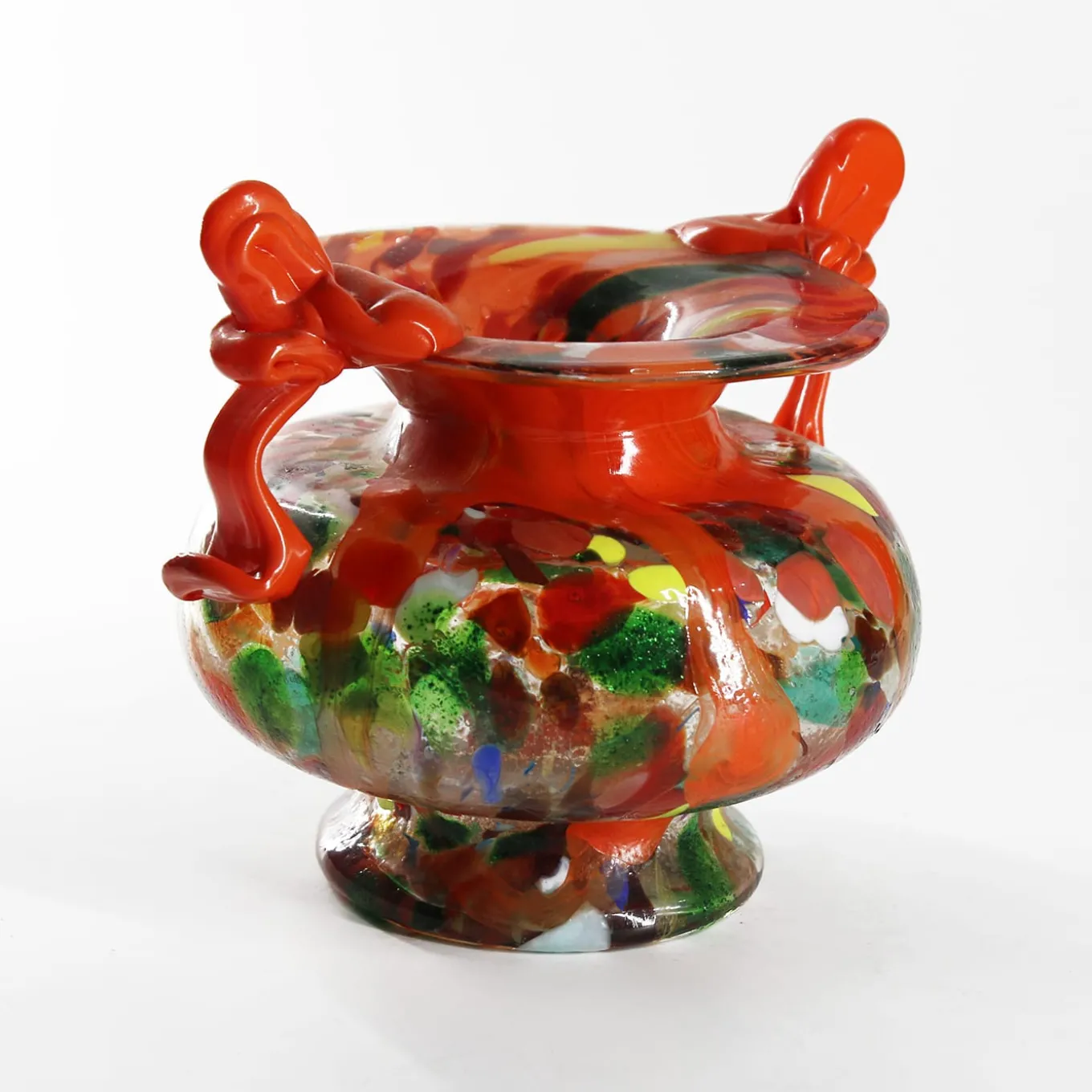Orange Murano Glass Amphora Vase