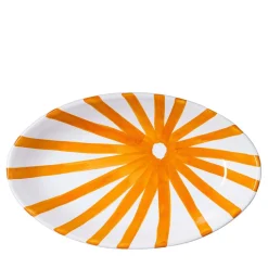 Orange Sun Oval Serving Plate
