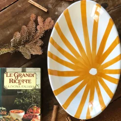 Orange Sun Oval Serving Plate