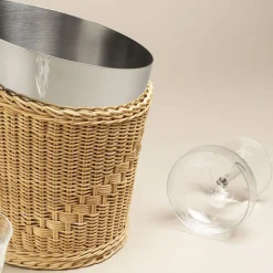 Orchidea Wicker Basket with Stainless Steel Champagne Bucket