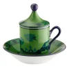 Oriente Italiano Malachite Set of 2 Espresso Cups and Saucers