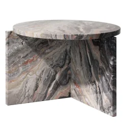 Origin Round Arabescato Orobico Marble Side Table by Artefatto Design Studio
