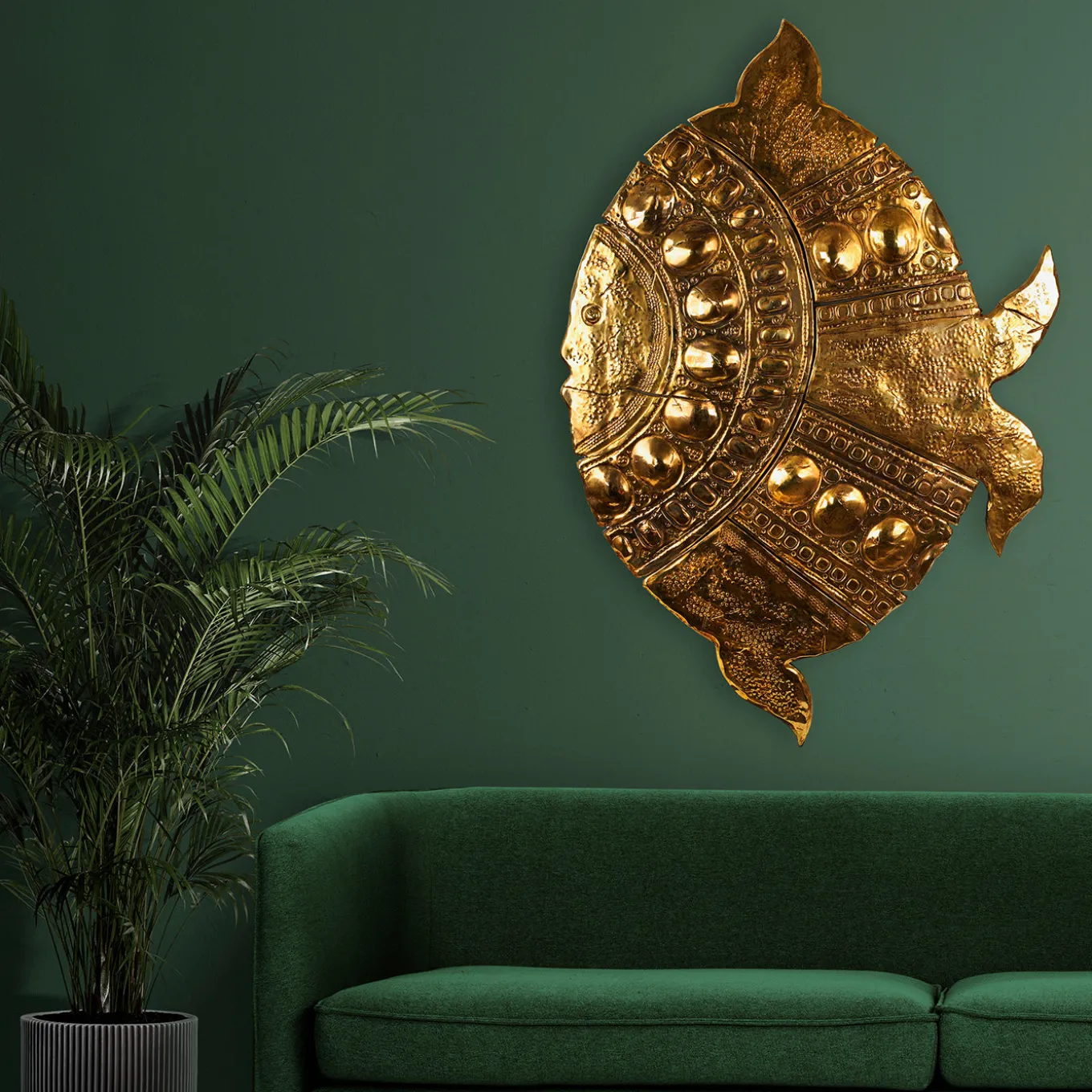 Oris Gold Ceramic Decorative Sculpture by Gabriele Mengoni