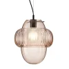 Oround pink glass pendant light