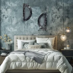 ORU Collection Black Marquinia Marble Half Circle Wall Decor