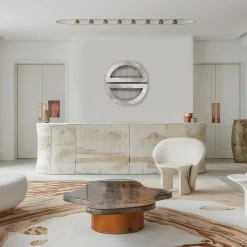 ORU Collection Luxury Calacatta Marble Half Circle Wall Decor