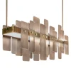 Oscar Contemporary Bronze Glass Chandelier