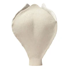 Ossa Iris White Glazed Stoneware Vase