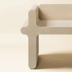 Ossicle Beige Leather Stool N. 2