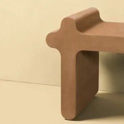 Ossicle Brown Leather Bench N. 1