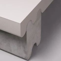 Ossicle Gray Leather Bench N. 2