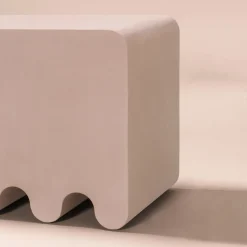 Ossicle Pink Leather Stool