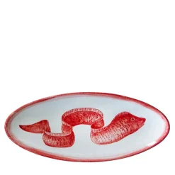 Osteria Large Red Oval Tray 55x24cm
