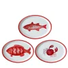 Osteria Set of 3 Medium Red Oval Trays 35x23cm