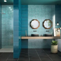 Ot Palau Pavone Pigeon-Blue Set of 24 Square Tiles