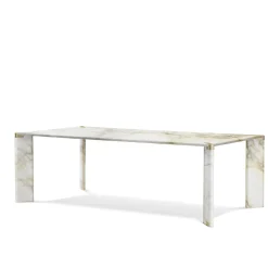 Ottanta Rectangular Calacatta Gold Dining Table by L. Bozzoli
