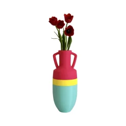 Ottaviano XL Light Blue Yellow And Red Amphora