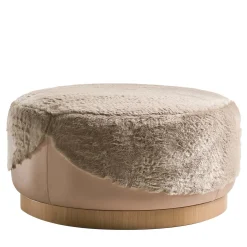 Ottoman in Furs in Pearl Faux fur by Analogia Project