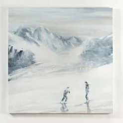 Ouka Ski Lesson Acrylic Painting on Canvas