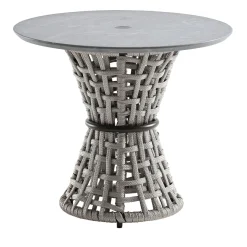 Outdoor Gray Side Table With Stone Top