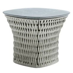 Outdoor Side Table with Stone Top