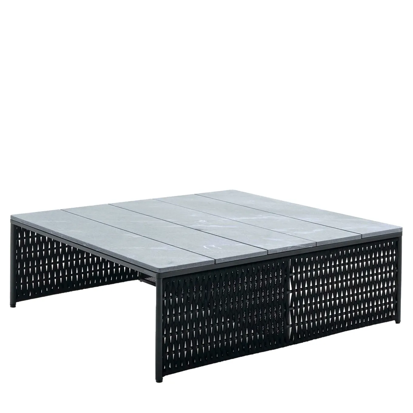 Outdoor Square Cocktail Table With Stone Top