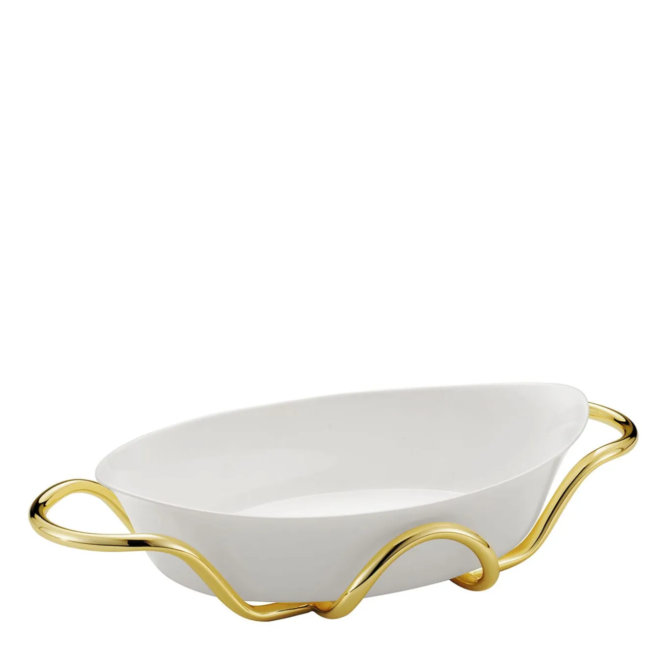 Oval Baking Dish with Golden Holder by Itamar Harari