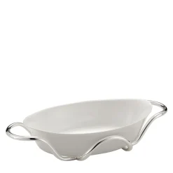 Oval Baking Dish with Silver Holder by Itamar Harari